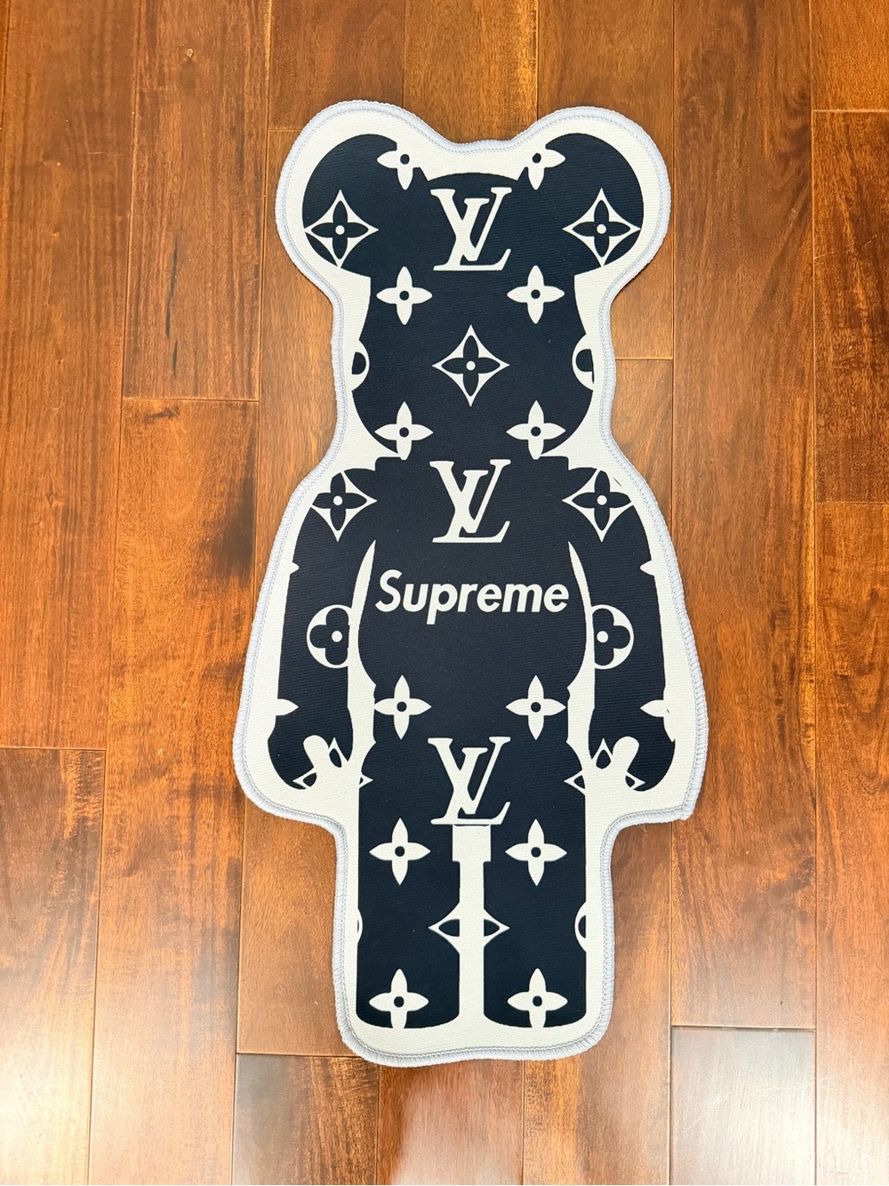 Designer Black & White Bearbrick Rug